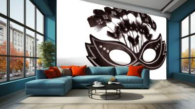 Decorated Black Mask Wall mural