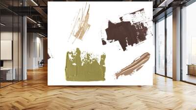 Oil texture. Acrylic paint. Textured arrangements. Green khaki olive brown beige blush white gold illustration elements. Background. Abstract modern print set. Logo. Wall art. Poster. Business card. Wall mural