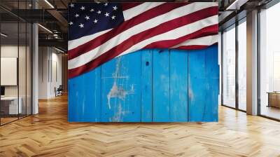 american flag on the wall Wall mural