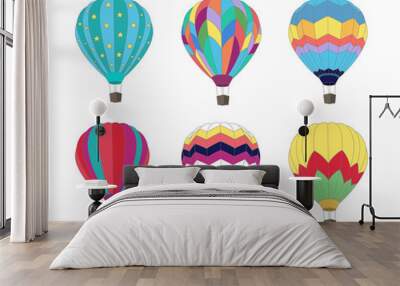 Set of Hot air balloon isolated on white background. Wall mural