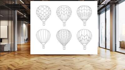 Set of Hot air balloon isolated on white background. Wall mural