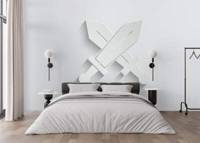 two swords icon vector swords crossed Wall mural