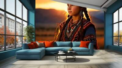 Native girl. Wall mural