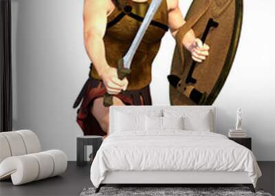 3d CG illustration of antique warrior isolated Wall mural