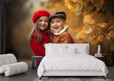 Autumn kids Wall mural