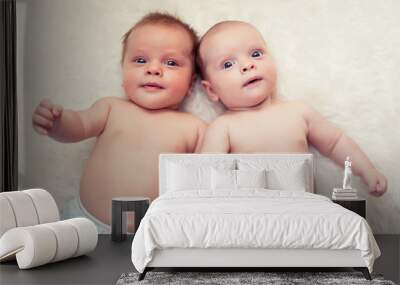 Newborn twins Wall mural