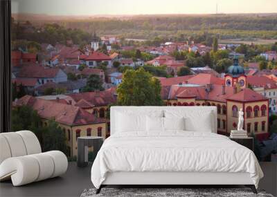 Panoramic view of the old historic  town Sremski Karlovci in Vojvodina, Serbia, on sunset Wall mural