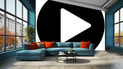 Media play button. Web icon.  Wall mural