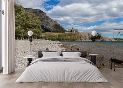 rocky beach in the mountains on a summer day Wall mural