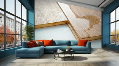 laminate and water. wooden floors are impervious to moisture. Wall mural