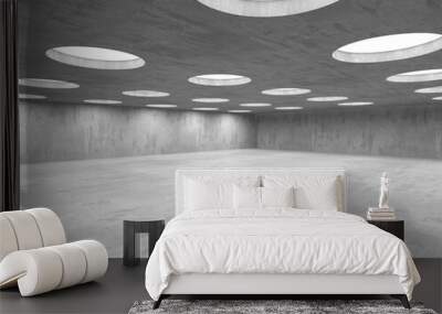 Abstract architecture interior background. Modern concrete room Wall mural