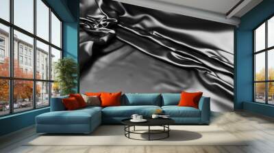 Abstract background luxury cloth. Smooth elegant black silk or satin Wall mural