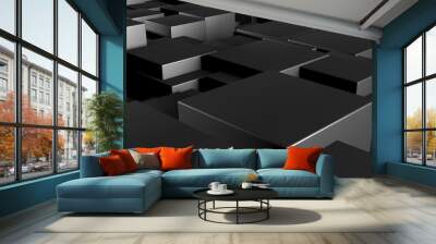 Abstract Dark Cubes Futuristic Design Background Wall mural