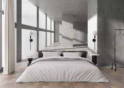 Abstract empty modern interior. Concrete walls Wall mural