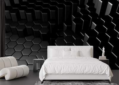 Chrome Metallic Hexagon Glossy Futuristic Background Wall mural