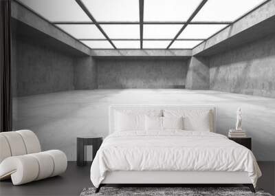 Dark Concrete Wall Architecture. Empty Room Wall mural