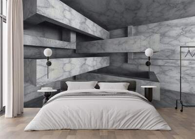 Empty dark abstract concrete room. Architecture geometric backgr Wall mural