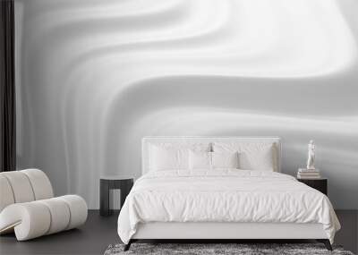 Folded textile white cloth. Abstract white background with smooth lines Wall mural