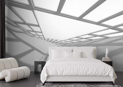 Futuristic White Architecture Design Background Wall mural