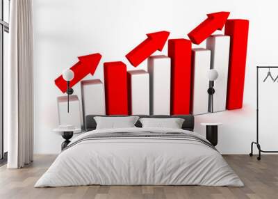 growing business graph with rising arrow Wall mural