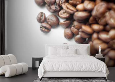 Roasted coffee beans heap background Wall mural