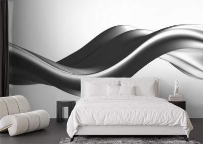 Silver liquid abstract shiny splash Wall mural