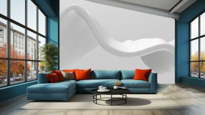 White abstract liquid wavy background Wall mural