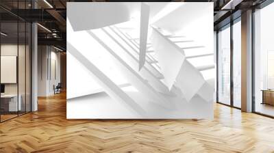 White Architecture Construction Modern Interior Background Wall mural