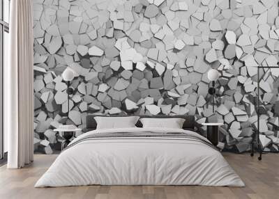 White broken cracked surface destruction wall Wall mural