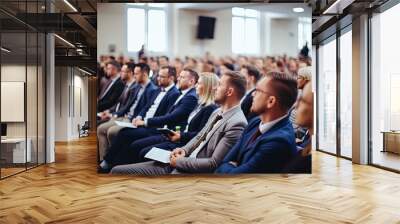 Group of business people in seminar formal meeting people in business formal wear cheerful enjoy listening big presentation meeting of company shareholder annual meeting in hall conference room Wall mural