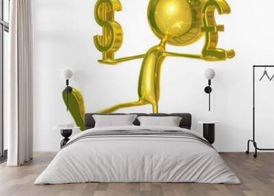 Golden character with doller and pound sign Wall mural