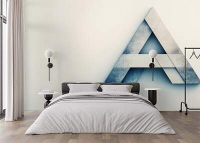 A textured, geometric letter A in shades of grey and blue against a white background. Wall mural