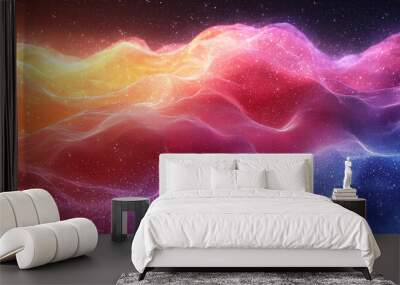 Abstract colorful nebula with twinkling stars. Wall mural