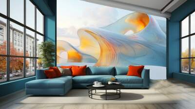 Abstract futuristic structure with  flowing lines. Wall mural