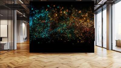 background of abstract glitter lights. RGB and black. banner, generative ai Wall mural