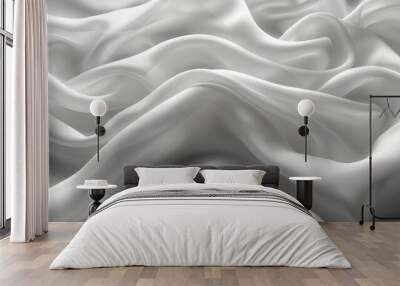 background texture fabric soft white blurred abstract calm peaceful shine movement natural graphic satin silky material effect ripple fashion elegant fold smooth beauty new textile luxurious silk  Wall mural