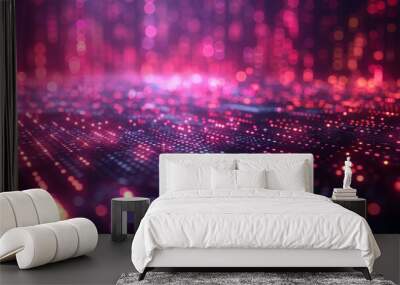 Digital background for tech, AI, neural networks, data, audio, graphics Wall mural