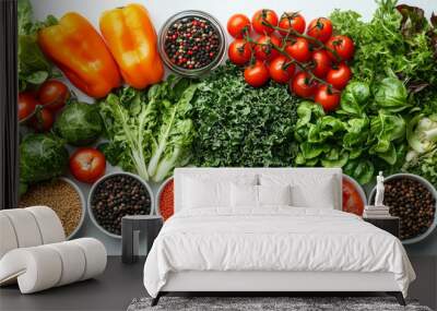 Fresh ingredients for a healthy salad. Wall mural