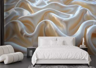 pattern Background fabric silk ivory Texture bride silky curve glossy satin affectionate industry drapery wave seductive bedding white fashion clothes drape curtain shiny clothing material depth  Wall mural