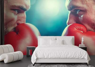 Two boxers face off, ready to fight. Wall mural