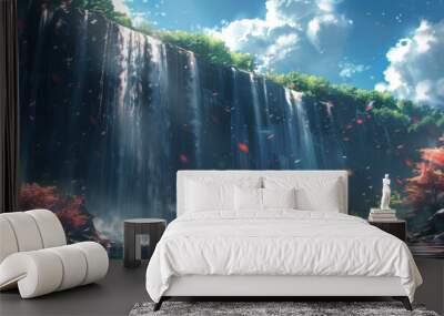 カラフルな春の色の水彩テクスチャ背景 Wall mural