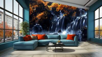 カラフルな春の色の水彩テクスチャ背景 Wall mural