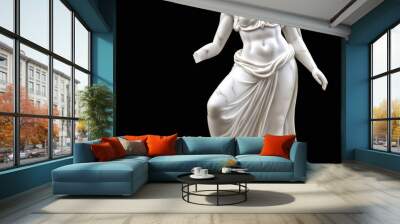  Greek Goddess Statue Made of White Marble on black background Wall mural