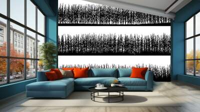 Horizontal banners of field silhouettes with corn. Wall mural