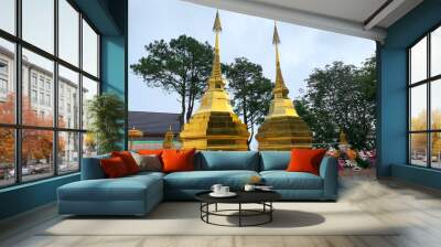 golden pagoda in thailand Wall mural