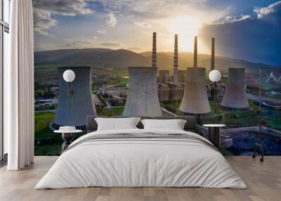 lignite power plant producing electrical energy Wall mural