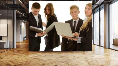 group of business people with laptop Wall mural