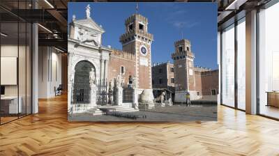 Venice (Italy). Arsenale entrance. Wall mural