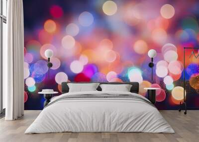 Christmas bokeh colorful background Wall mural