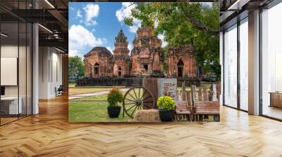 Prasart Sikoraphume Ancient Khmer Rock Castle at Historical Park in Surin Province, Thailand Wall mural